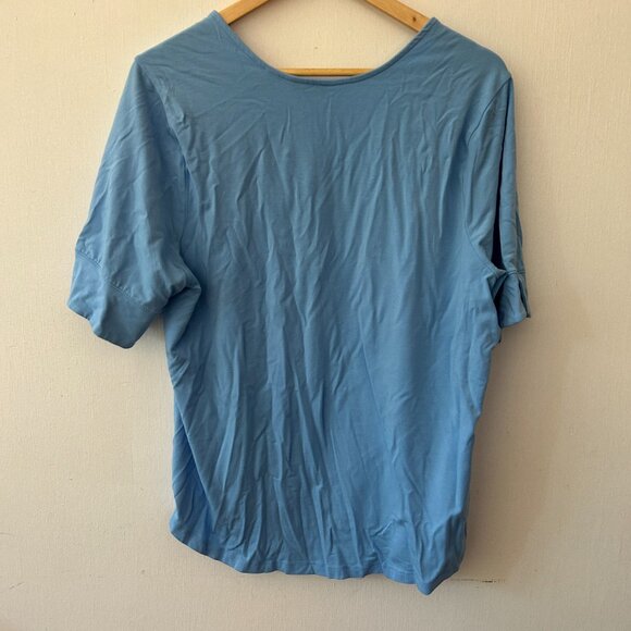 IsaacMizrahiLive Short Sleeve Top Womens XL Square Neck Cinderella Bounding Tee - Picture 5 of 5